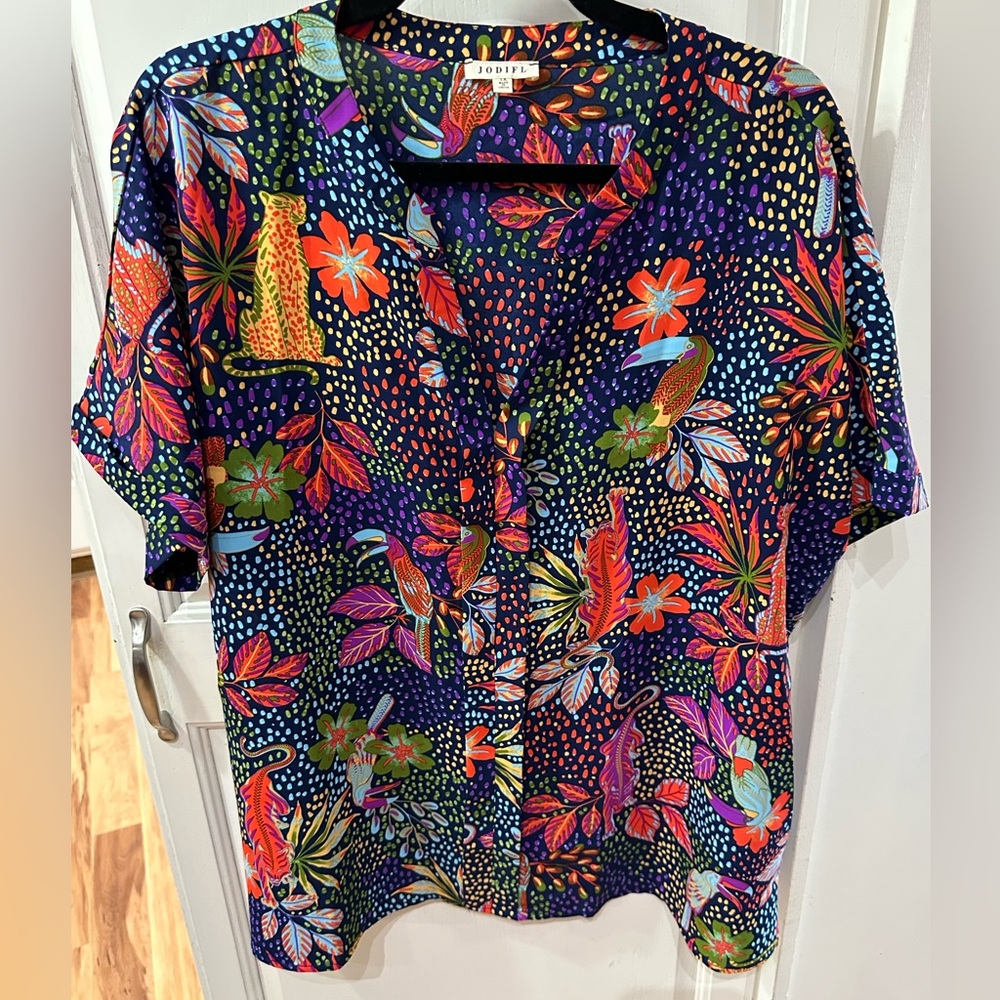 JODIFL Multicolor Tropical Print Blouse